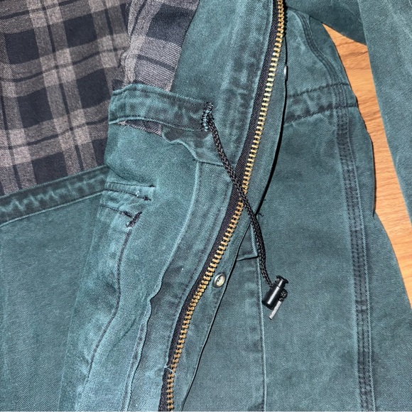 VTG Carhartt Jacket Barn Coat Men Blanket Lined CW043 Green Cape L 90s Detroit - Picture 8 of 10